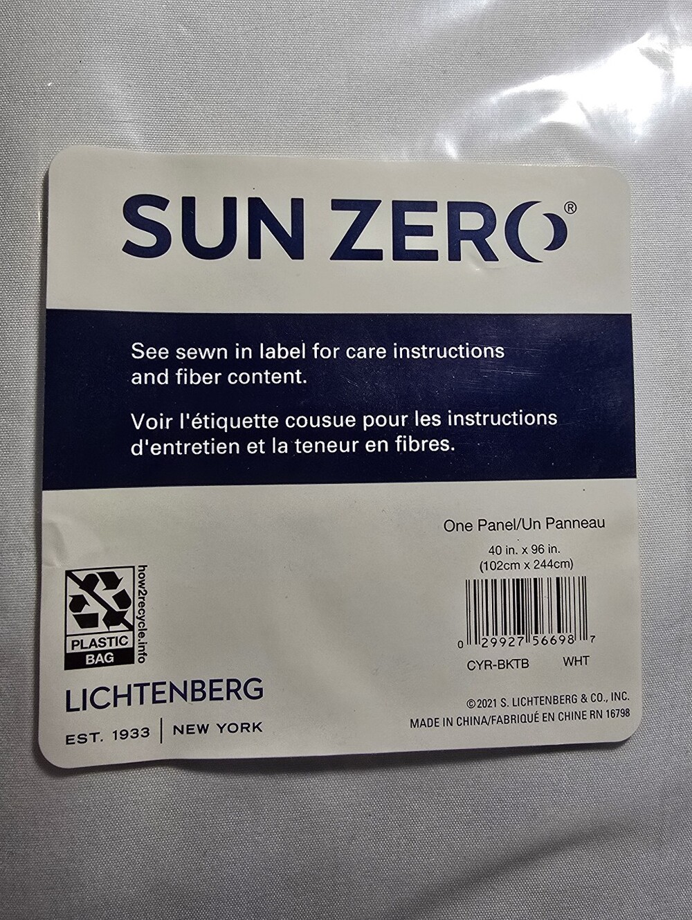 Sun Zero Cyrus White 100% Blackout Curtains 40x96 Set of 2 NWT